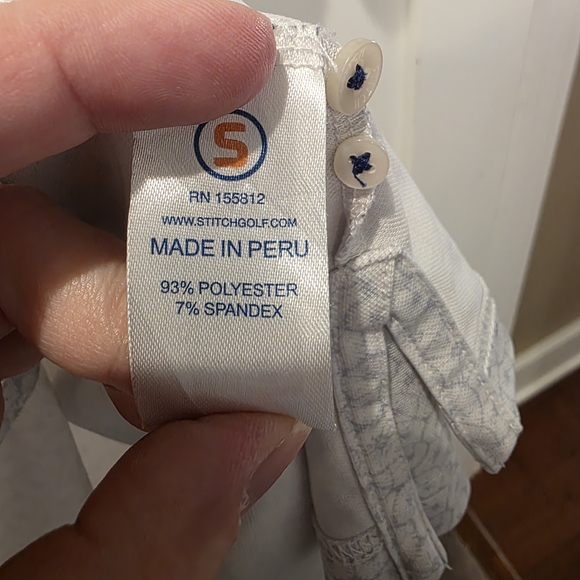 Stitch Golf Polo Men's Small Slice Of Life Oslo Blue White Trex Preppy - Picture 8 of 10